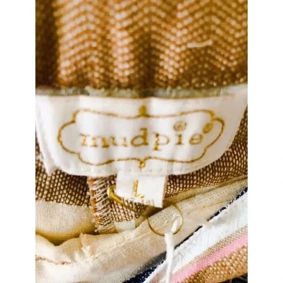 MUD PIE WOMEN STRIPE COTTON SHORTS Sz L - Picture 6 of 6